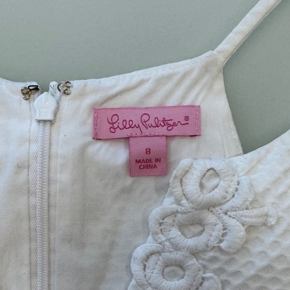 Lilly Pulitzer Annabelle Top, Women's Size 8, White Embroidered - Picture 2 of 8